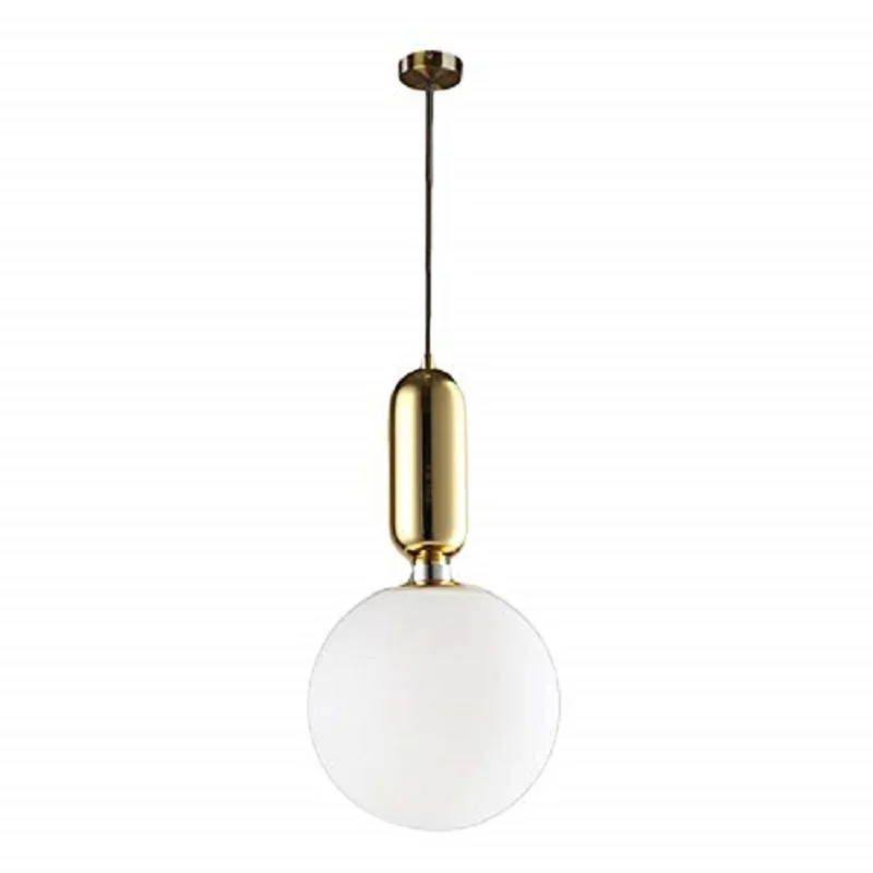 Lâmpada de vidro pendente redonda ou circular contendo vidro de 250mm e ferro forjado para teto,