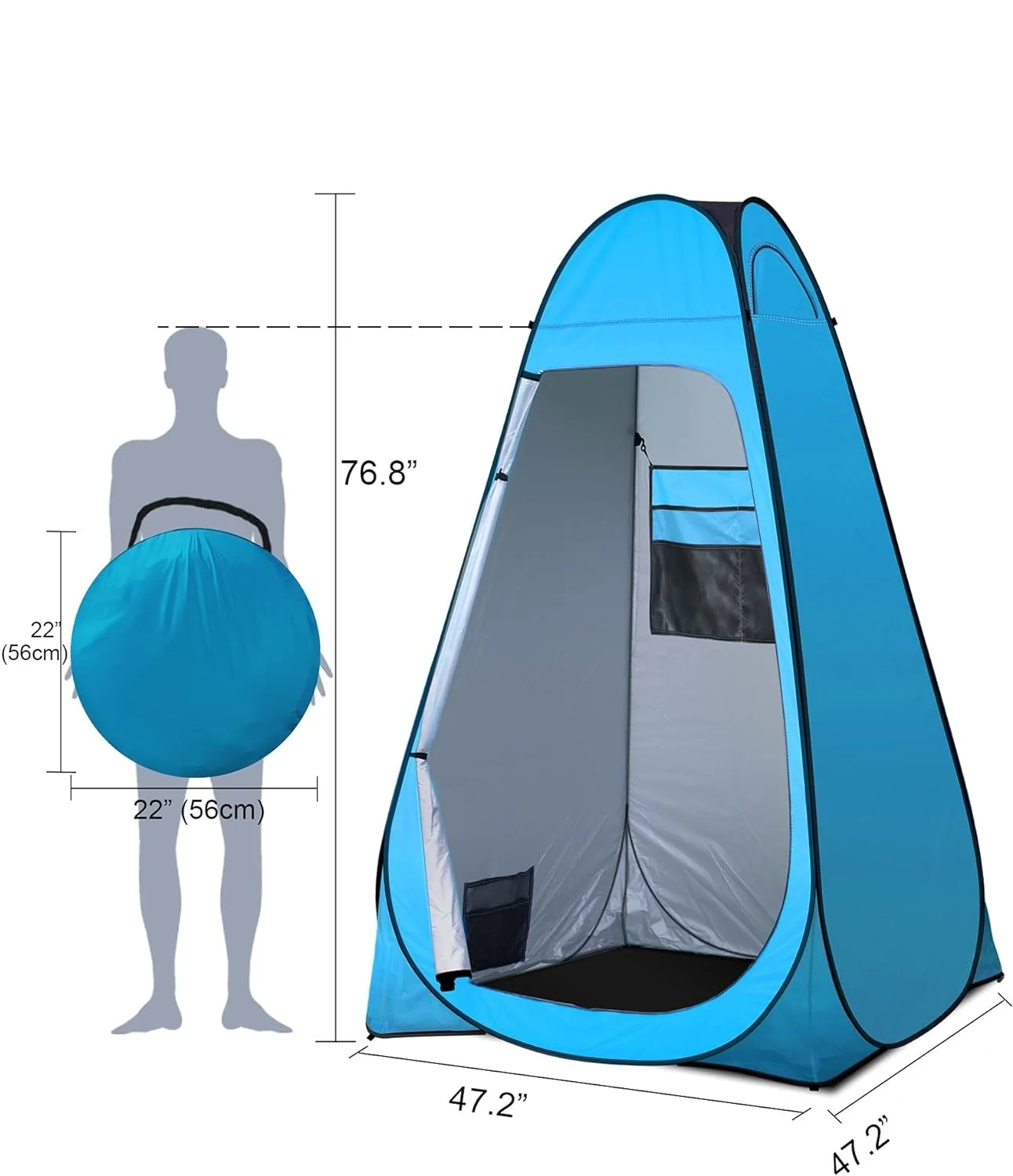 Portable Privacy Shower Tent Outdoor Waterproof Changing Room Shelter for Camping Hiking Warm Beach Toilet Shower Bathroom