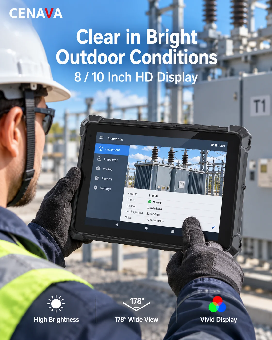 CENAVA A10ST 4G Rugged Android Tablet 10.1 Inch Waterproof IP68 10000mAh Battery NFC Rugged Industrial 16 Tablet RJ45 RS232