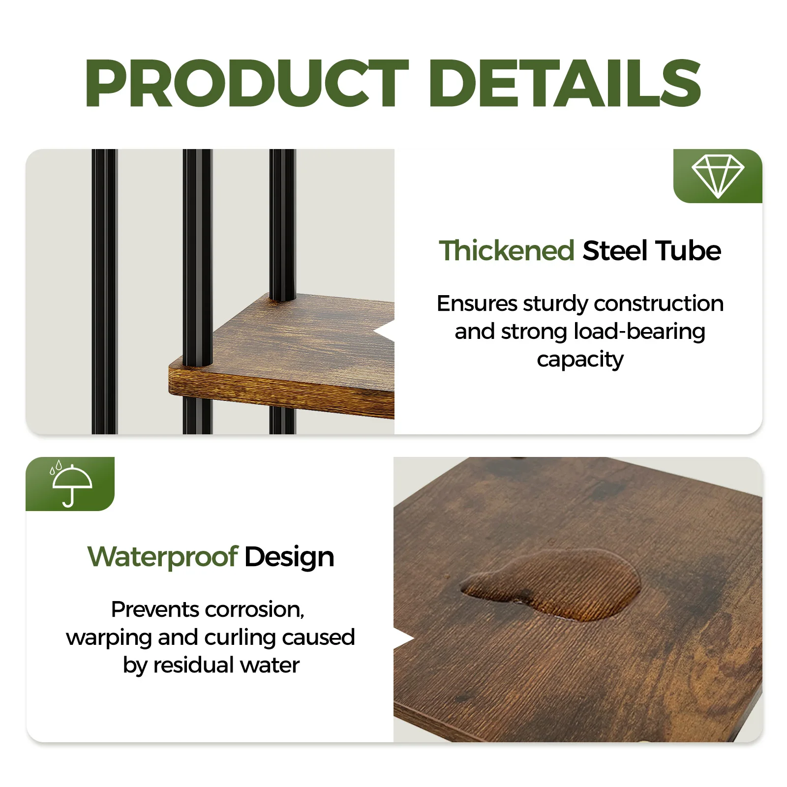 حامل نباتات معدني بني من 5 طبقات رف زاوية داخلي للنباتات المتعددة حامل وعاء الزهور المتدرج وشرفة حديقة الفناء
