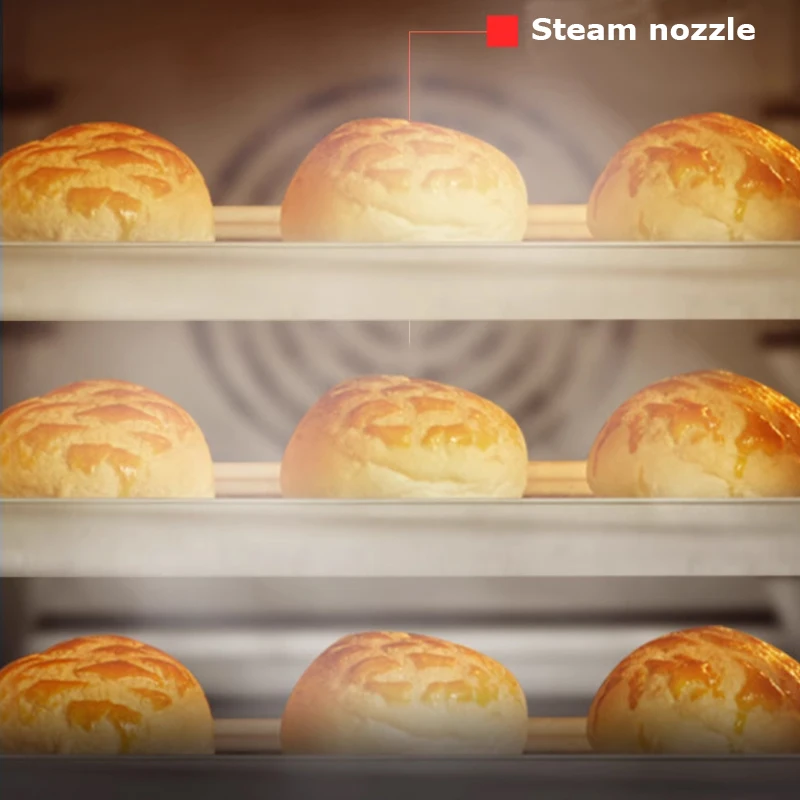 Oven Commercial Spray Humidification Food Processors Pizza Cake Bread Equipment Bakery Hot Air Circulating Furnace