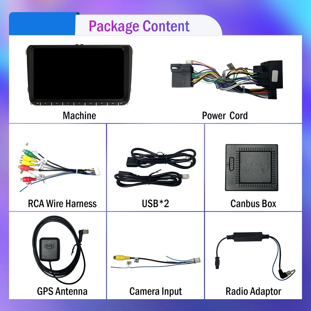 2Din 9Inch Android Octa Core Car Radio stereo For VW Polo Golf Passat Skoda octavia Screen Car Multimedia Player GPS BT Carplay