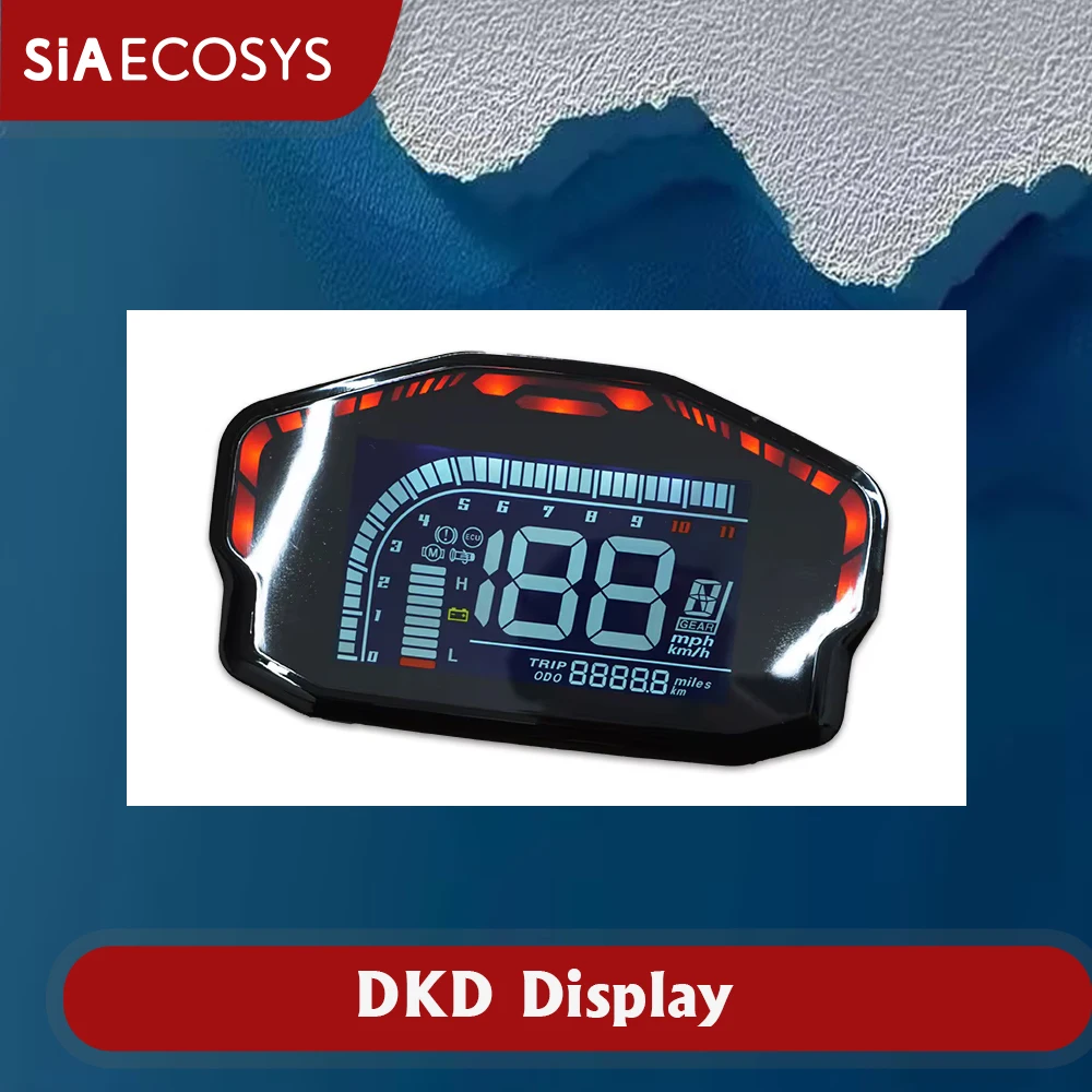 SIA DKD LCD Digital Dashboard Speedometer Display for Electric Scooter Motorcycle Waterproof with LIN/CAN-BUS