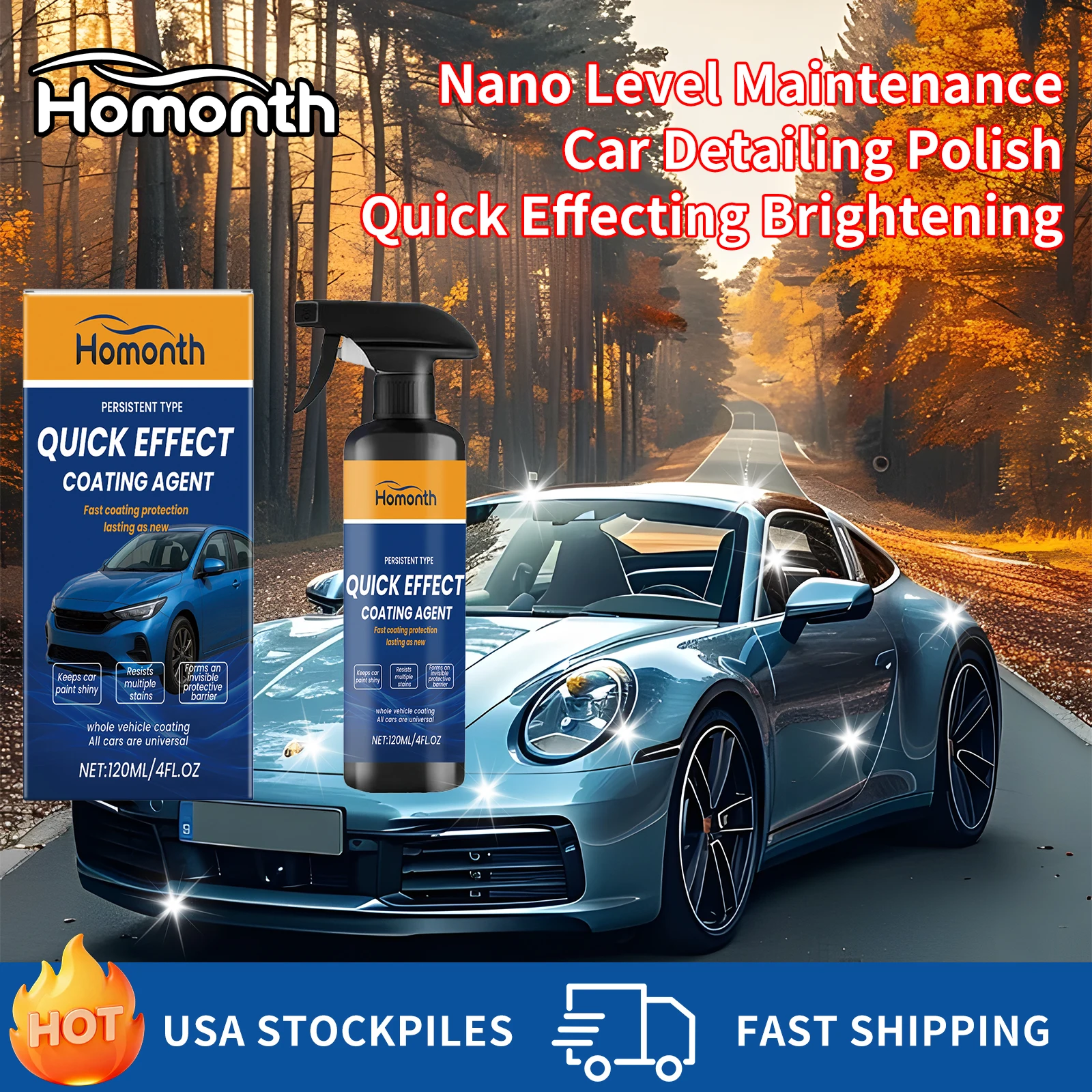 Homonth 120 مللي رذاذ طلاء السيارات طلاء السيارات طلاء نانو صيانة مقاوم للماء اشراق طلاء السيارات الرعاية رذاذ