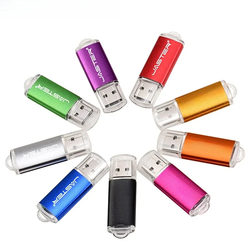 JASTER Hoge snelheid USB 2.0 Flash Drive Mini plastic pendrive 128M 4GB 16GB 32GB 64GB 128GB Met sleutelhanger Memory stick Pen Drive - afbeelding 2