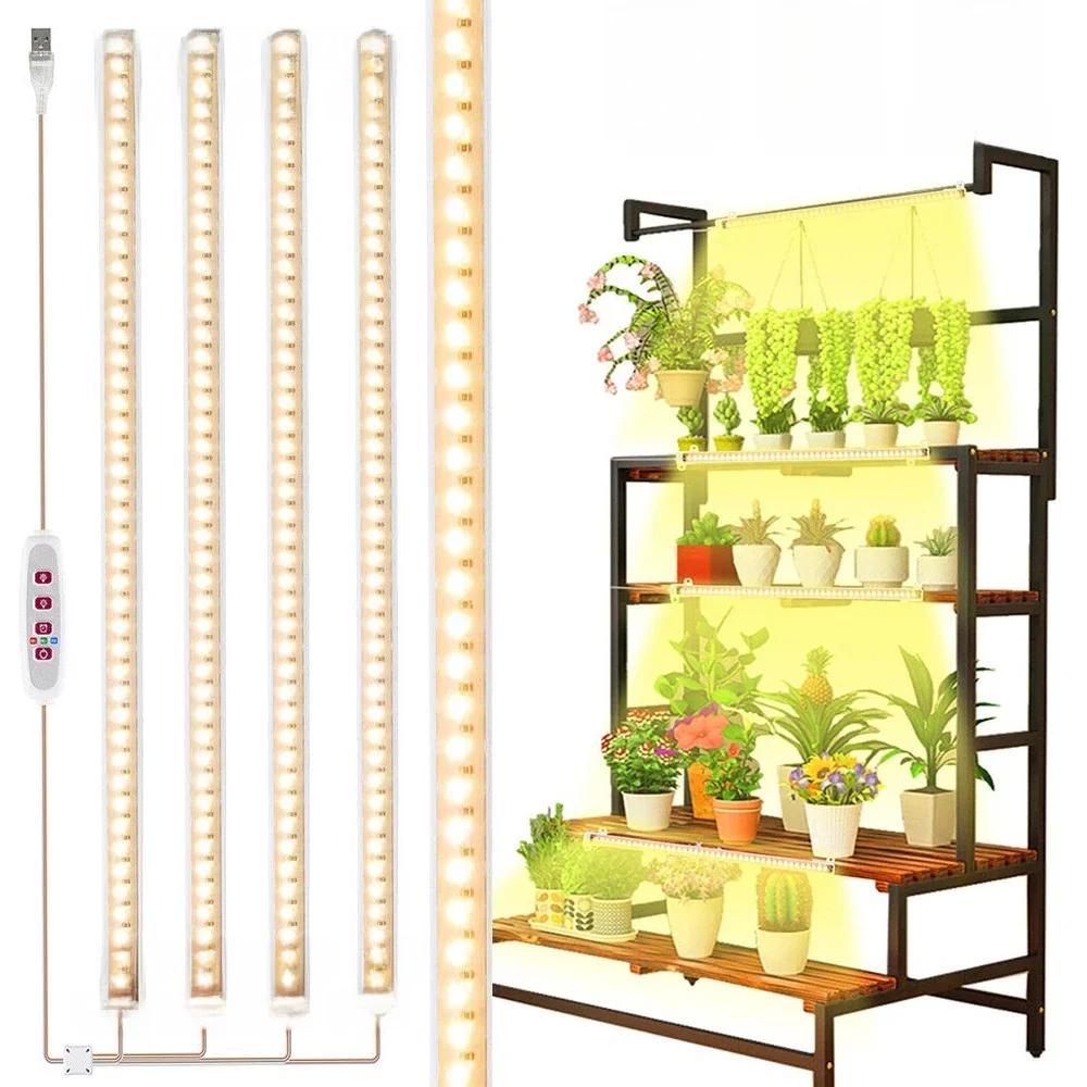 1/2/3/4Head Led Grow Light Strip Buis Kamerplant Usb Volledige Spectrum Phyto Lamp dimbare Timer Zaailingen Vegs Bloem Groeien Lamp - afbeelding 2