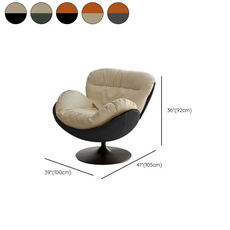 Nordic Swivel Sofa Chair, Modern Minimalist Single Lounge Chair for Living Room, Balcony, Bedroom, Luxury Lazy Reading Chair