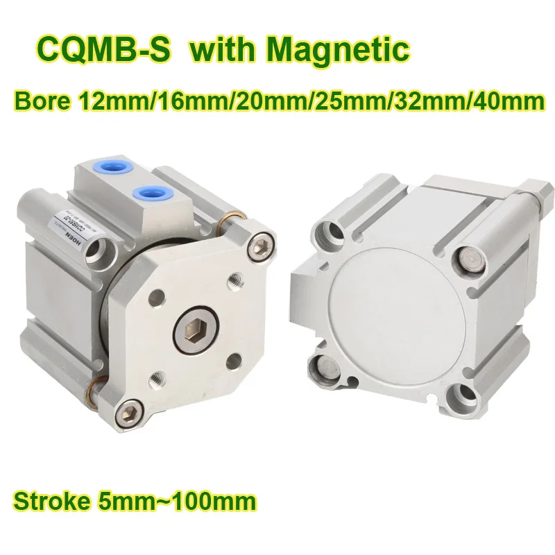 CQMB- S  Single Rod Compact Guide Rod Air Pneumatic Cylinder built-in Magnetic CQMB12/16/20/25/32/40/50/63-5/10/15/20/25/30/40mm