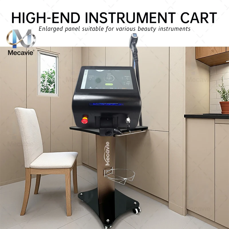 

Beauty Instrument Cart SPA Machine Cart Beauty Salon Rolling Cart White Desktop Cart Medical Cart 360° Rotation