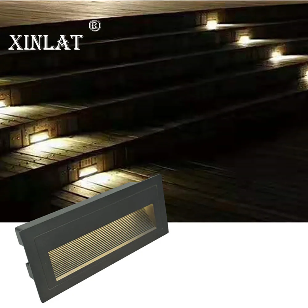 Outdoor Led Stair Step Light 3/5W Waterproof Recessed Wall Corner Lamp Landscape Lighting Footlights For Pathway Stairway Lights