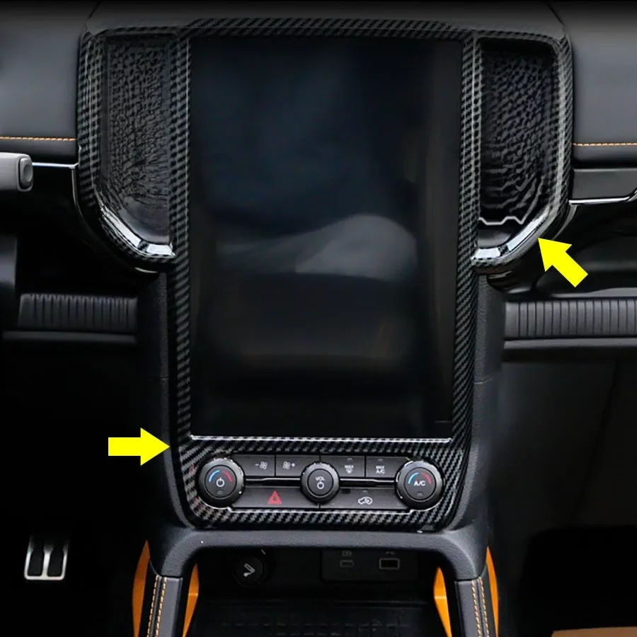 Center Console 12-Inch Multimedia Screen Trims Air Vent Cover Surrounds For Ford Ranger Everest 2023 2024 2025