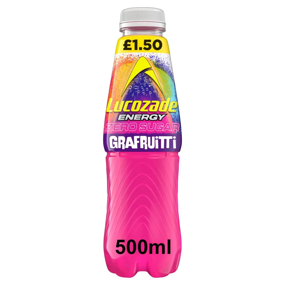 Lucozade Energy Zero Sugar Drink Grafruitti Pack of 12 x 500ml