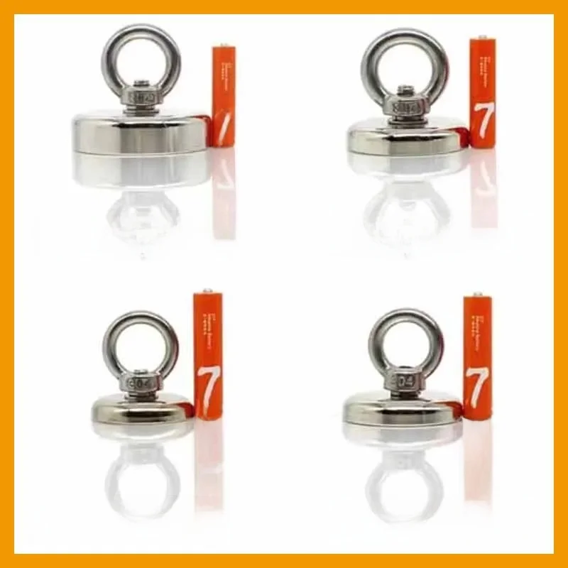 Super pot de bain avec seau à anneau, trou coulé, 2,2 à œil, support d'aimant en néodyme, aimant de récupération de nervure, aimants de pêche, D36, D42, D48, D60