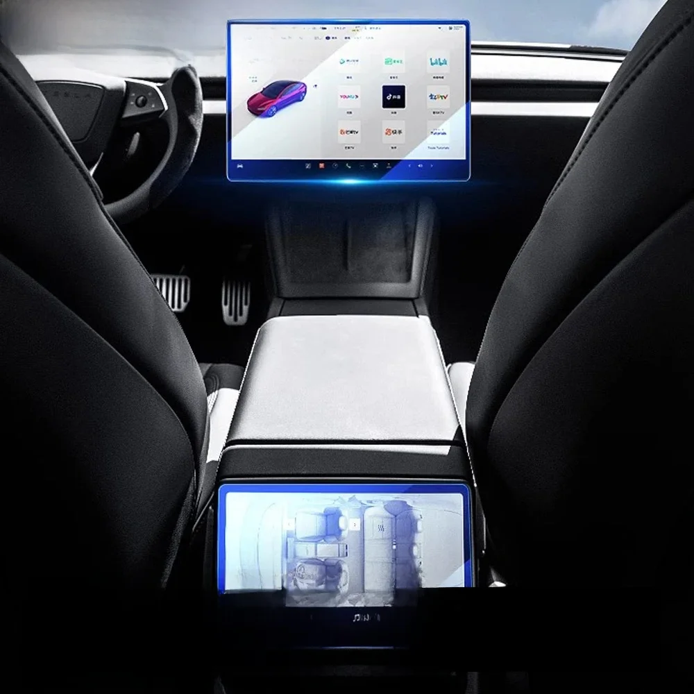 Film protecteur en verre trempé pour le nouveau Tesla Model Y Juniper 2025 2026 et le Model 3 Highland 2024 – Protection d'écran avant et arrière