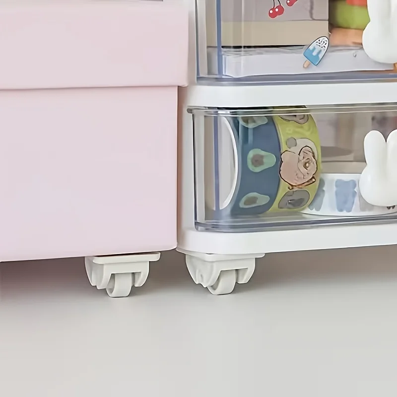 8pcs Self-Adhesive Casters | Plastic Furniture and Storage Box Wheels for Easy Mobility