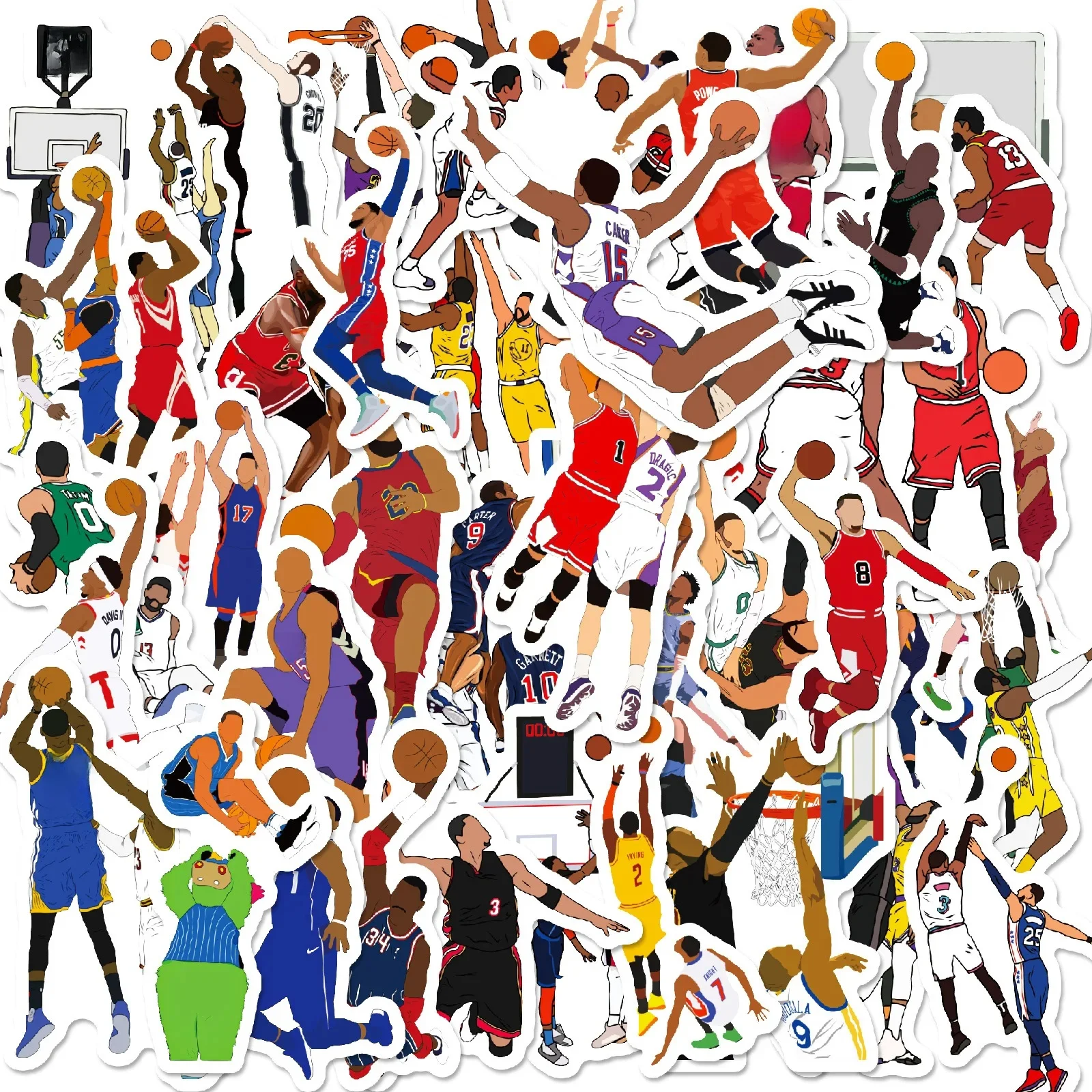 AliExpress GOGOTU 10/30/50PCS Basketball Game Stickers Cartoon Basketball Graffiti Sticker Funny Sports Decoration Laptop Guitar Car Bike Decals