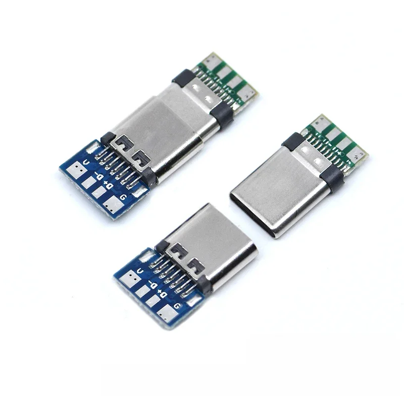 10 sztuk złącza USB 3.1 typu C 24-pinowe gniazdo męskie / żeńskie Adapter do lutowania przewodów i kabli 24-pinowe wsparcie płytki PCB — zdjęcie 2