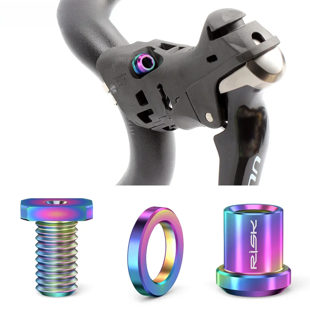 AliExpress RISK Risk Titanium Alloy Shifter Lever Clip Ring Fixing Bolts, Bicycle Shift Clamp Ring Bolt Screw Nut For SRAM Shimano R8000 FORCE