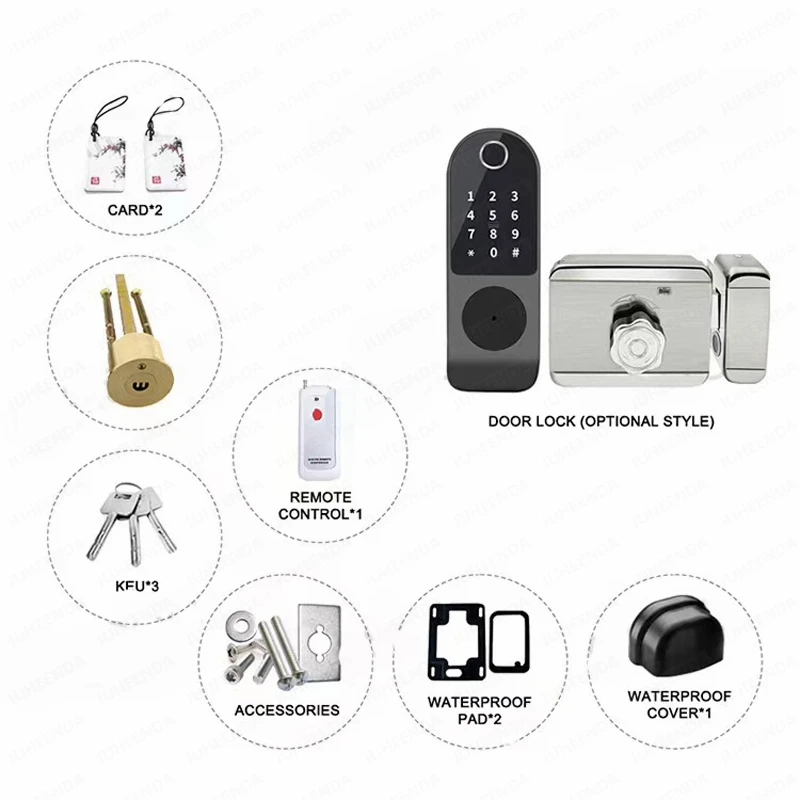 Cerradura de puerta inteligente con huella dactilar, dispositivo de cierre con contraseña, tarjeta IC, seguridad para el hogar, Metal, WIFI, desbloqueo por aplicación Tuya, nuevo