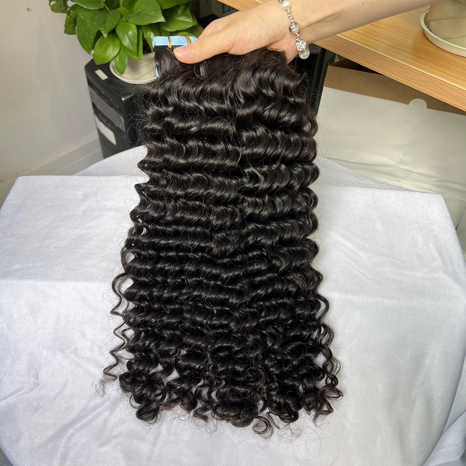 Swanee fita invisível em extensões de cabelo humano sem costura trama da pele do plutônio injeção sem costura fita natural cabelo ins para mulher salão de beleza