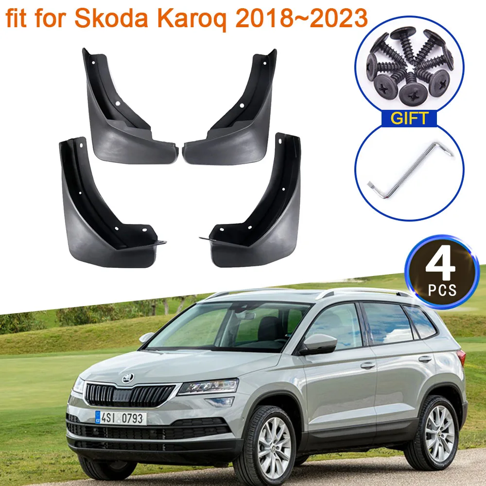 

for Skoda Karoq 2018 2019 2020 2021 2022 2023 Mud Flaps Mudguards Splash Guards Front Rear Wheels Fender Flare 4Pcs Accessories