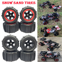 4Pcs Snow Sand Tires Tyre Wheel for Wltoys 144001 124016 124017 144010 MJX Hyper Go 14209 H16E 1/14 1/16 1/18 RC Off-road Car