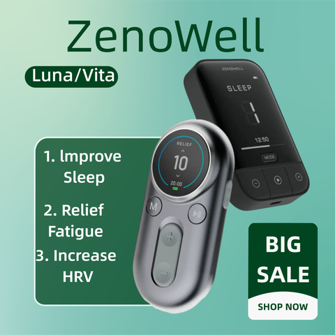 ZenoWell Luna/Vita Vagus Nerve Stimulation for Non-Drug Sleep Aid Anxiety Relief Parasympathetic Activation for Deep Relaxation