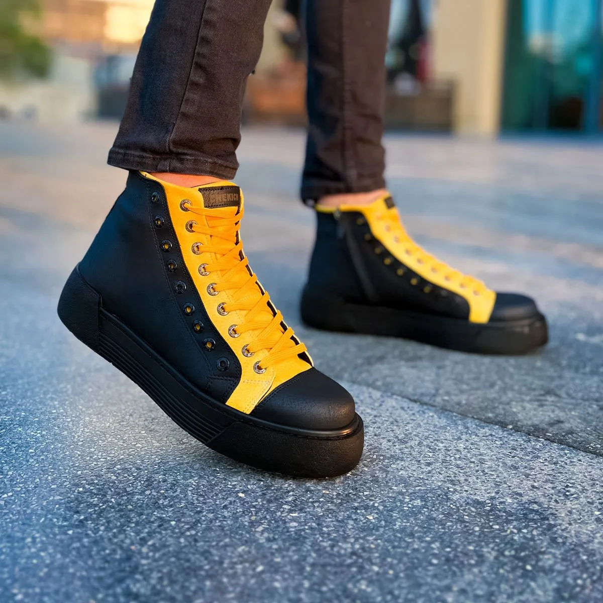 

CHEKICH Original Brand Black Yellow GBT Blazer 2024 Fashion Men's Boots Hiking Boots Winter Snow High Quality Men's Boots CH167