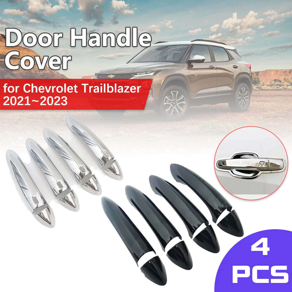 

Для Chevrolet Trailblazer RS LS 2021 ~ 2023 хромированный ключ, отделка из углеродного волокна, черная крышка, наклейки на дверную ручку, аксессуары