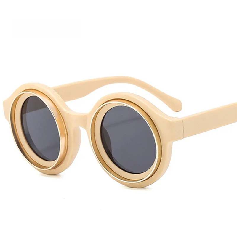 SO&EI Retro okrągłe damskie okulary przeciwsłoneczne w cukierkowym kolorze modne męskie punkowe odcienie okulary przeciwsłoneczne UV400 — zdjęcie 2