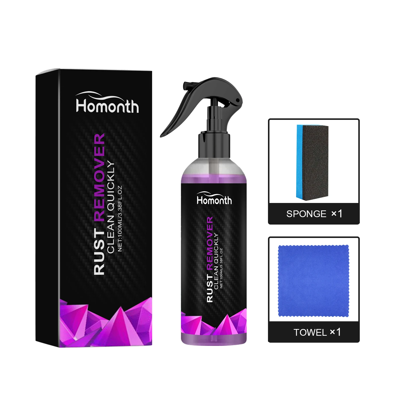 Homonth Paint Rust Inhibitor Spray Fast Rust Dissolving Power Gentle On Original Paint Metal Car Wheel Hub Rust Remover Car Care