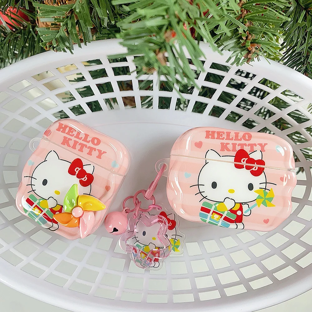 

Cute Japanese and Korean cartoon HelloKitty pendant headphone case, suitable for Airpods 4 3 2 1 Airpods Pro 2 3 4 headphone cas