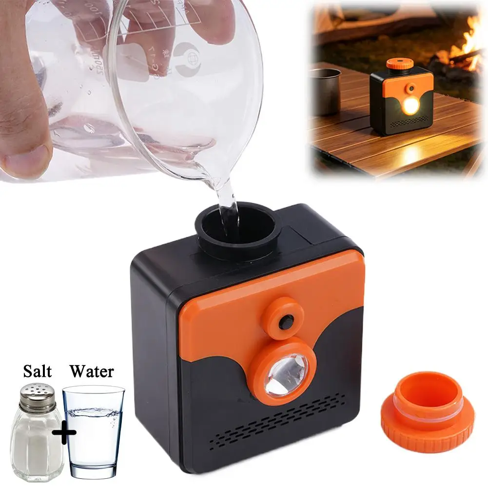 Salt Water Powered Emergency LED Light No Battery No Charging Survival Lamp Portable Outdoor Hiking Exploration Light