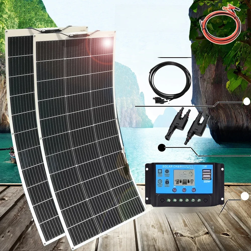 300w 150w flexibele zonnepaneel kit fotovoltaïsche paneel 12v acculader systeem voor thuis camper boot RV balkon EU magazijn DHL verzending - afbeelding 2