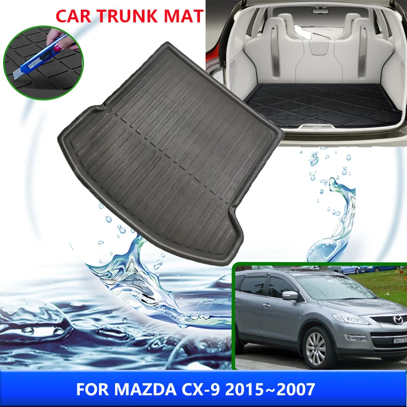 Car Trunk Mat For Mazda CX-9 CX9 CX 9 2015~2007 2012 2013 2014 High Temperature Resistant Storage Mat Auto Interior Accessories