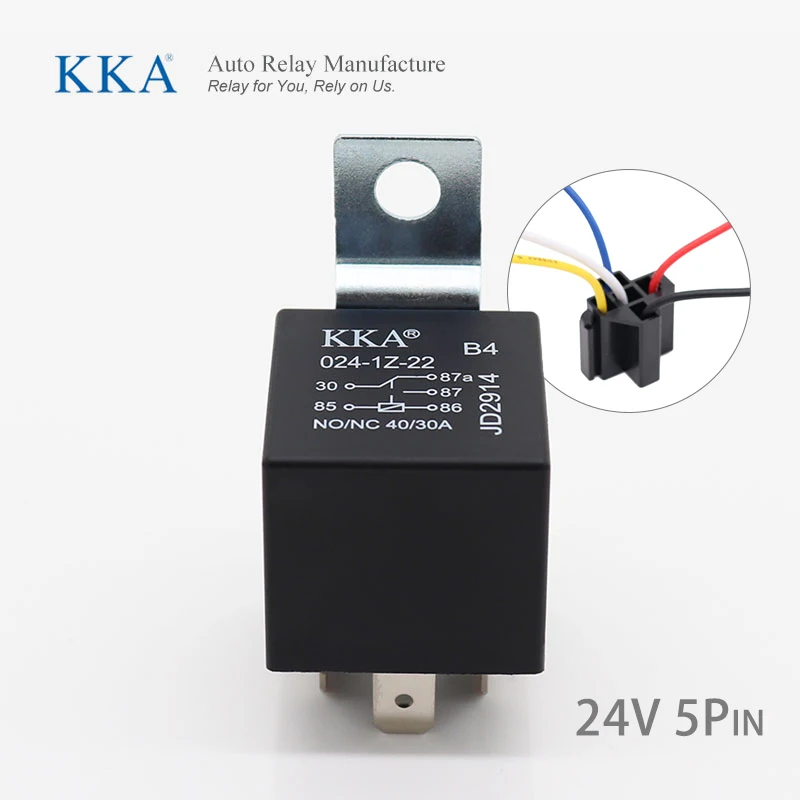 [4pcs/pack]Waterproof Automotive Relay 12V 24V 4pin 5pin 4P 5P 40A Car Relay With Copper Terminal, Auto Relay With Relay Socket