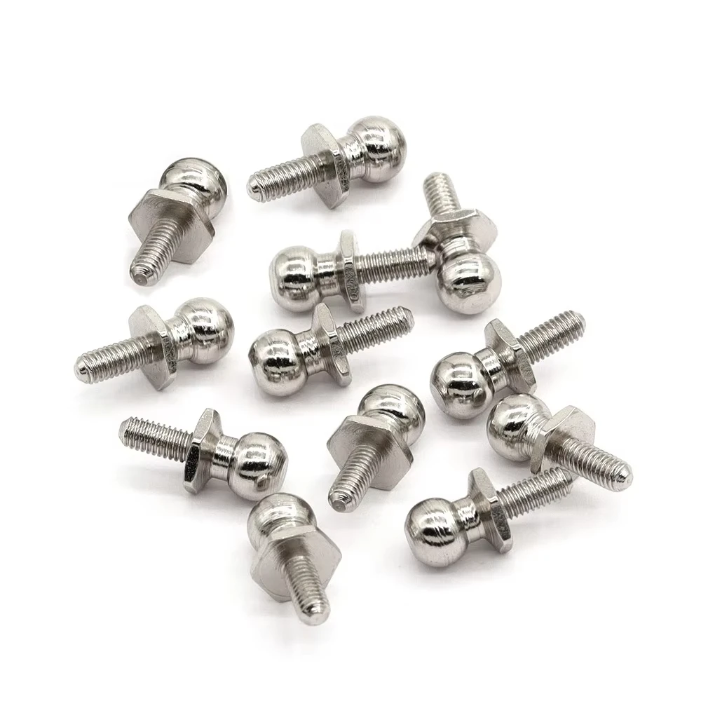 12pçs parafusos de cabeça esférica de carro rc 02038 m3 parafusos de cabeça esférica adequados para hsp 94188/94123/94166/94107 1/10 rc carro caminhão peças de reposição