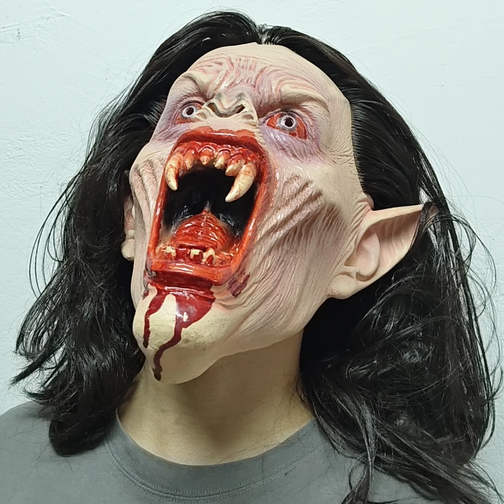 قناع مصاص دماء واقعي ومخيف للهالوين وحفلات التنكر وأفلام الرعب للبالغين