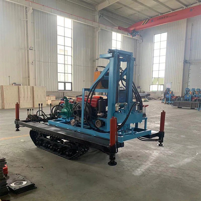 200m 300m Depth Water Well Drilling Rig Machines With Fully Automatic Wheels Hydraulic Household Well Equipments Track