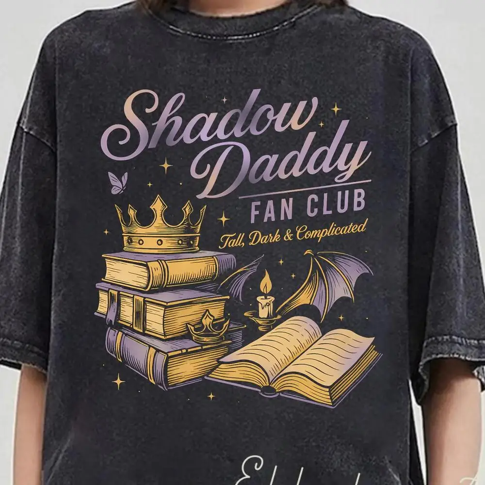 Women Cotton T Shirt Shadow Daddy Romantasy Shirt Fantasy Book Lover Tee Bookish Gift for Her Fashion Crop Tops