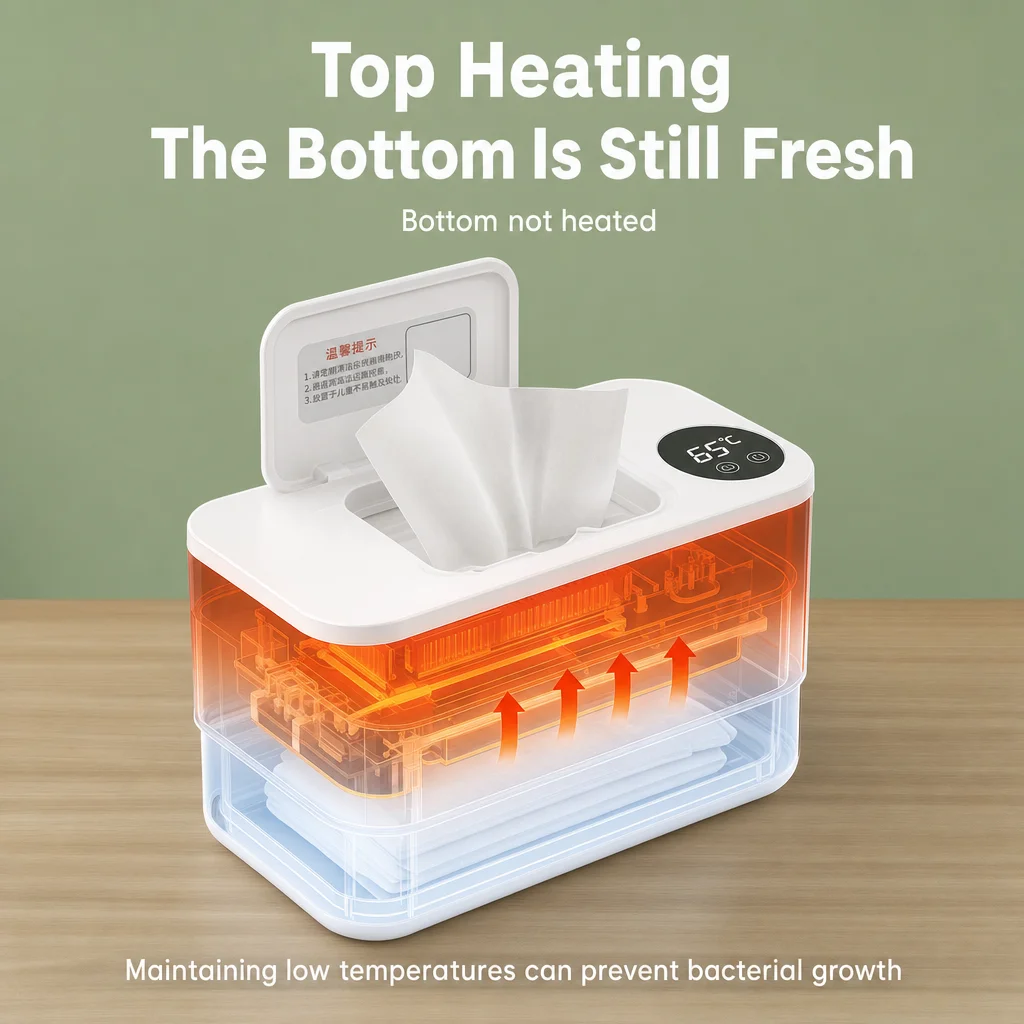 Portable Baby Wipe Warmer LED Display USB Powered Wet Wipes Dispenser, Baby Wet Tissue Heating Box for Home Car Travel