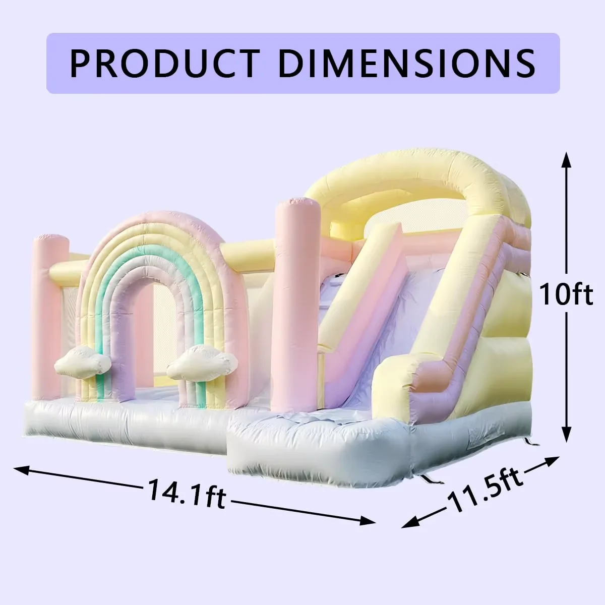 Macaron Kleur Opblaasbaar Springkasteel PVC Groot Commerciële Springbed voor Kinderen met Blaasmachine voor Buitenspeelplezier Sport Speelgoed