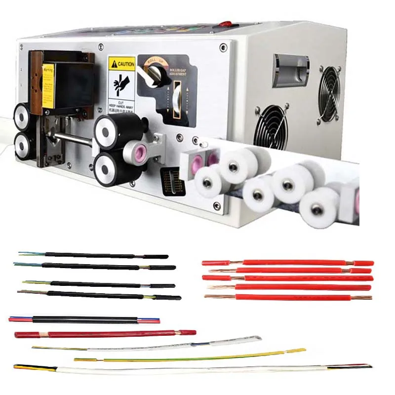 HS-BX06 1 Line Automatic Multi Core & Single Cable Cutting and Stripping Machine Peeling Machine AWG 5 -17 Cable Max OD 12mm²