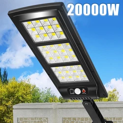 Lampe solaire à détecteur de mouvement, imperméable, éclairage d'extérieur, idéal pour un jardin, une rue ou une cour, 30000W