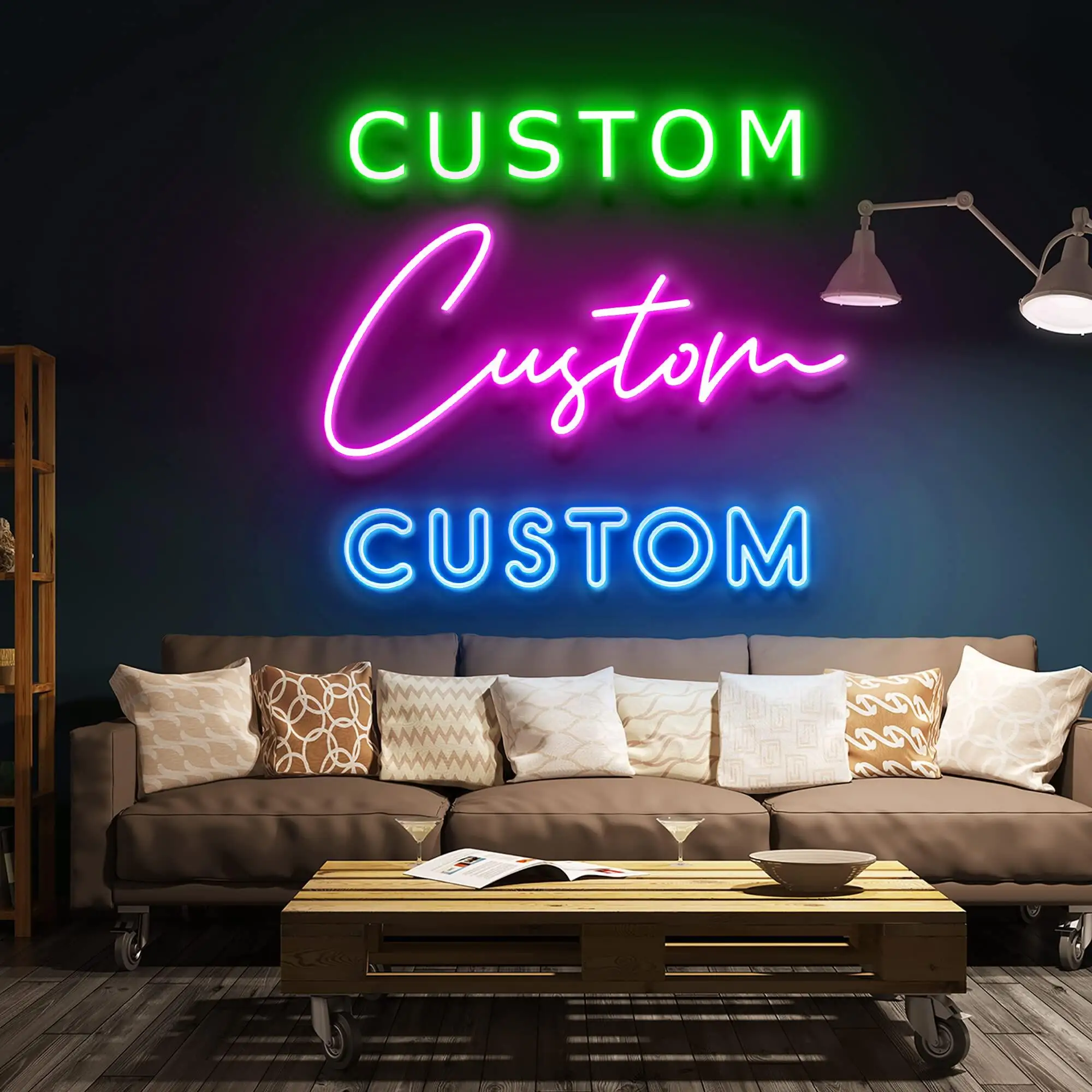 Free Shipping Manufacturer Illuminated Light Lighting Signage LED Neon Acrylic Signs for Decoration