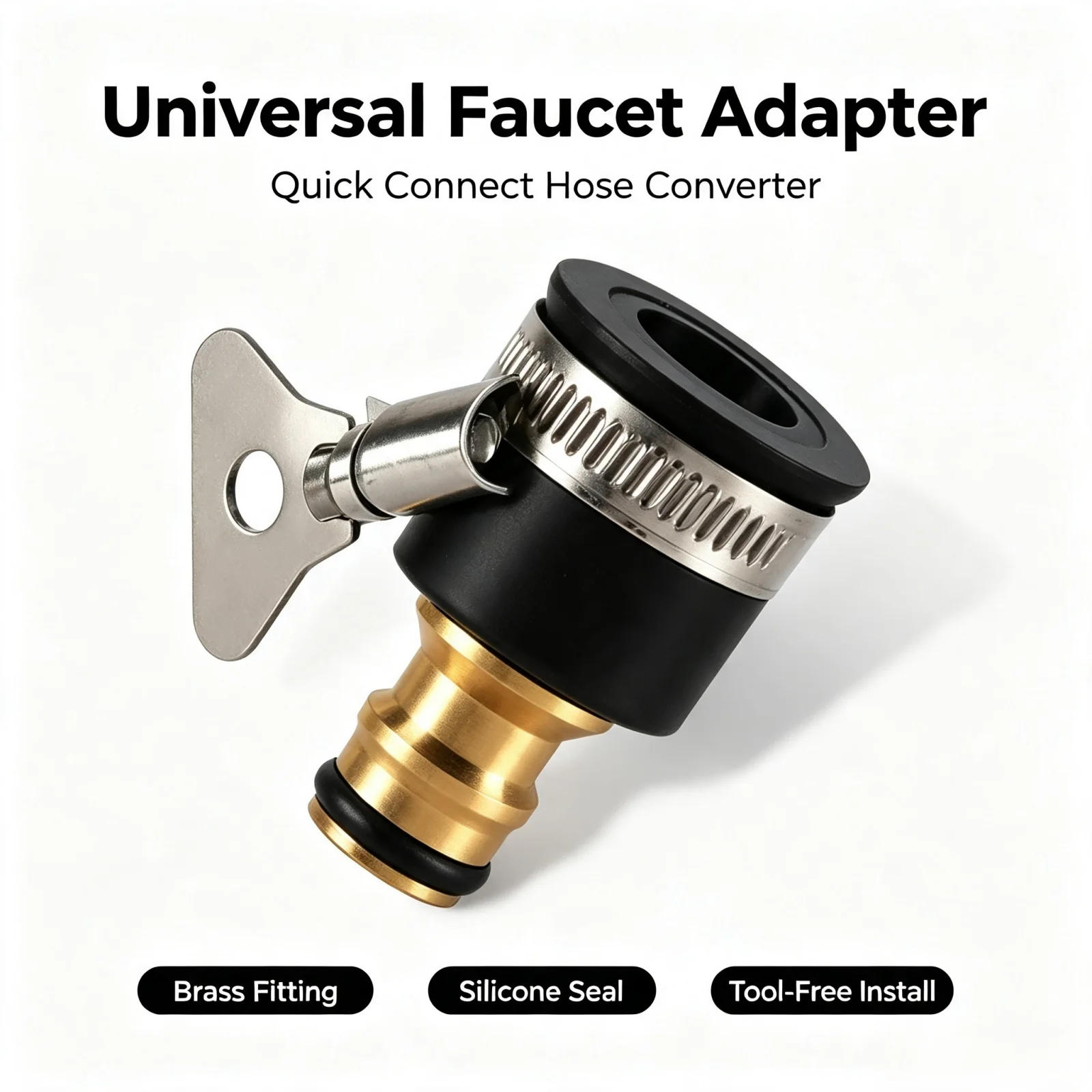 Universal Tap Quick Connector 15-22mm Smooth Non-Thread Water Tap Adapter Convert To 4/6 Points Washing Machine Inlet Pipe