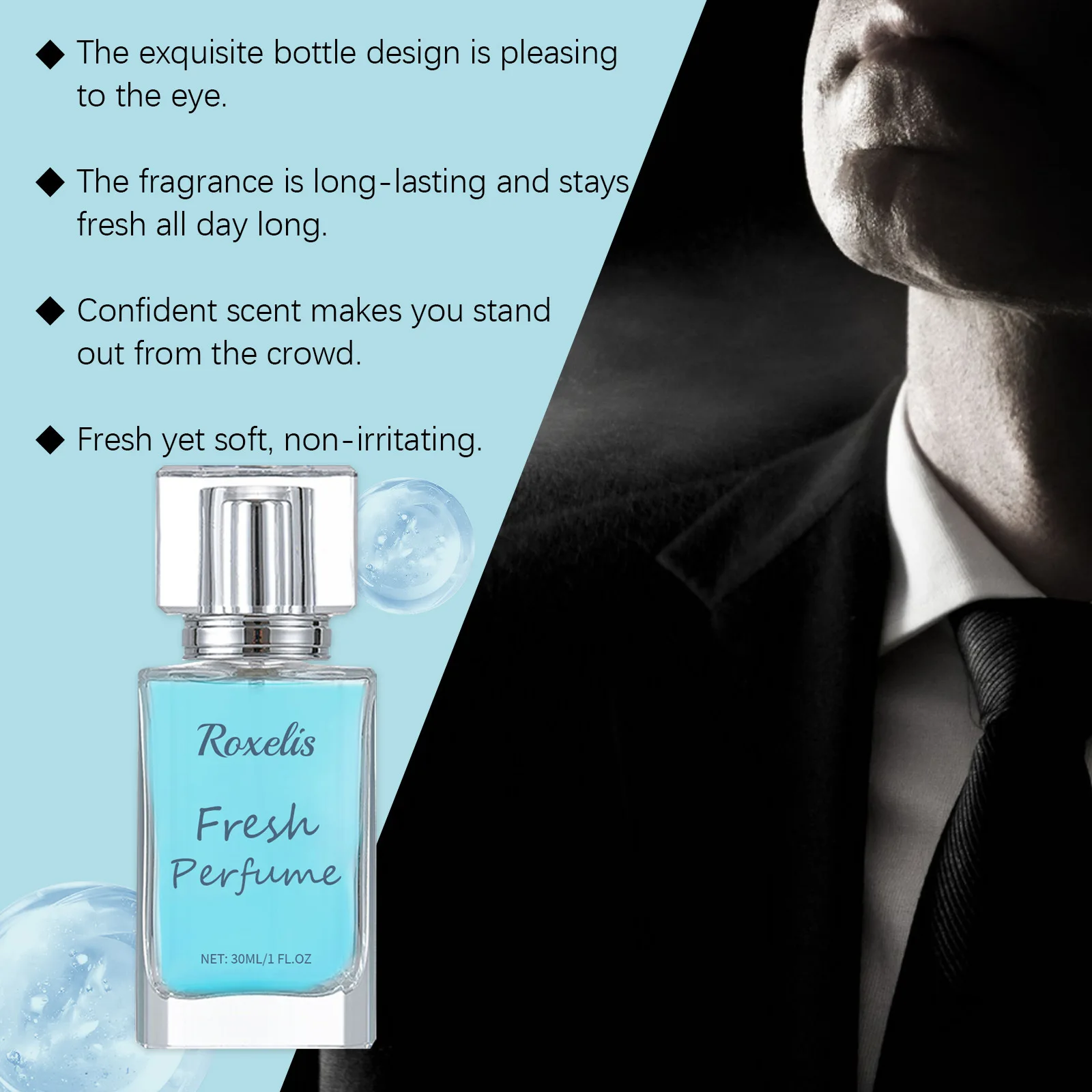 Roxelis 50ml Cologne Pheromone Perfume Bergamot Amber Wood Dating Long Lasting Fragrance Floral Scent Flirting Men Perfume Mist_voghion.com