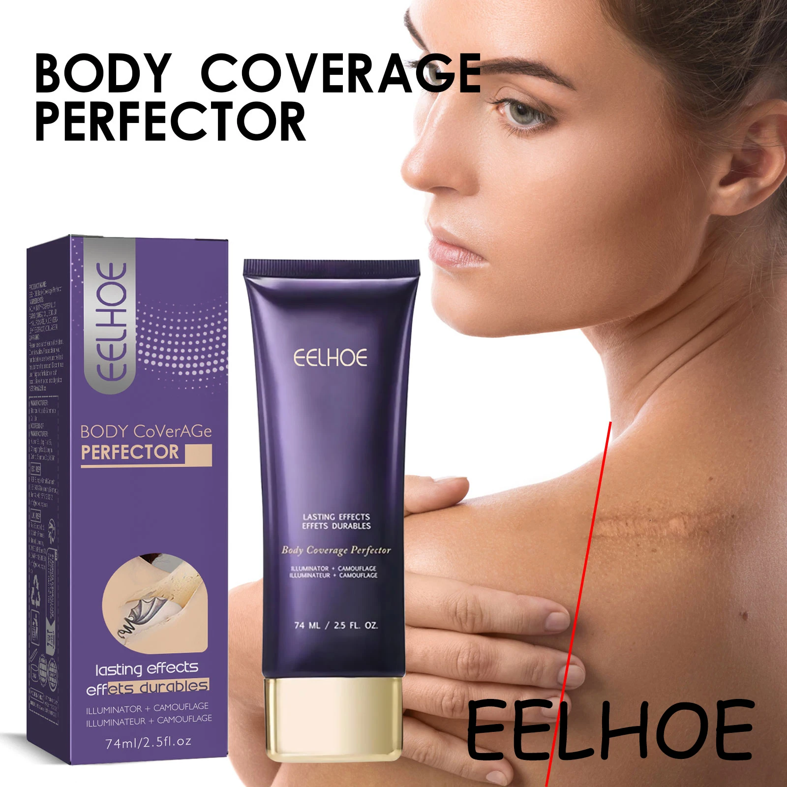 EELHOE crème anti-cernes pour le corps couverture préfet cicatrices de tatouage nourrissante peau résistant à l'eau et à la sueur crème anti-cernes lissante pour le corps
