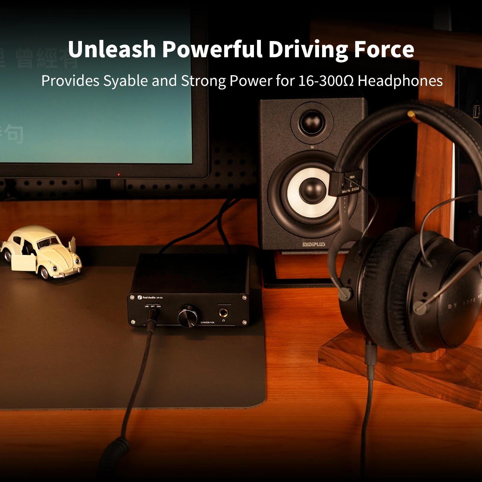 포시 오디오 XR-D5 미니 USB DAC 앰프, 데스크탑 전원, 액티브 스피커, 앰프용 헤드폰 앰프, 16-300Ω, ESS9018K2M 디코더