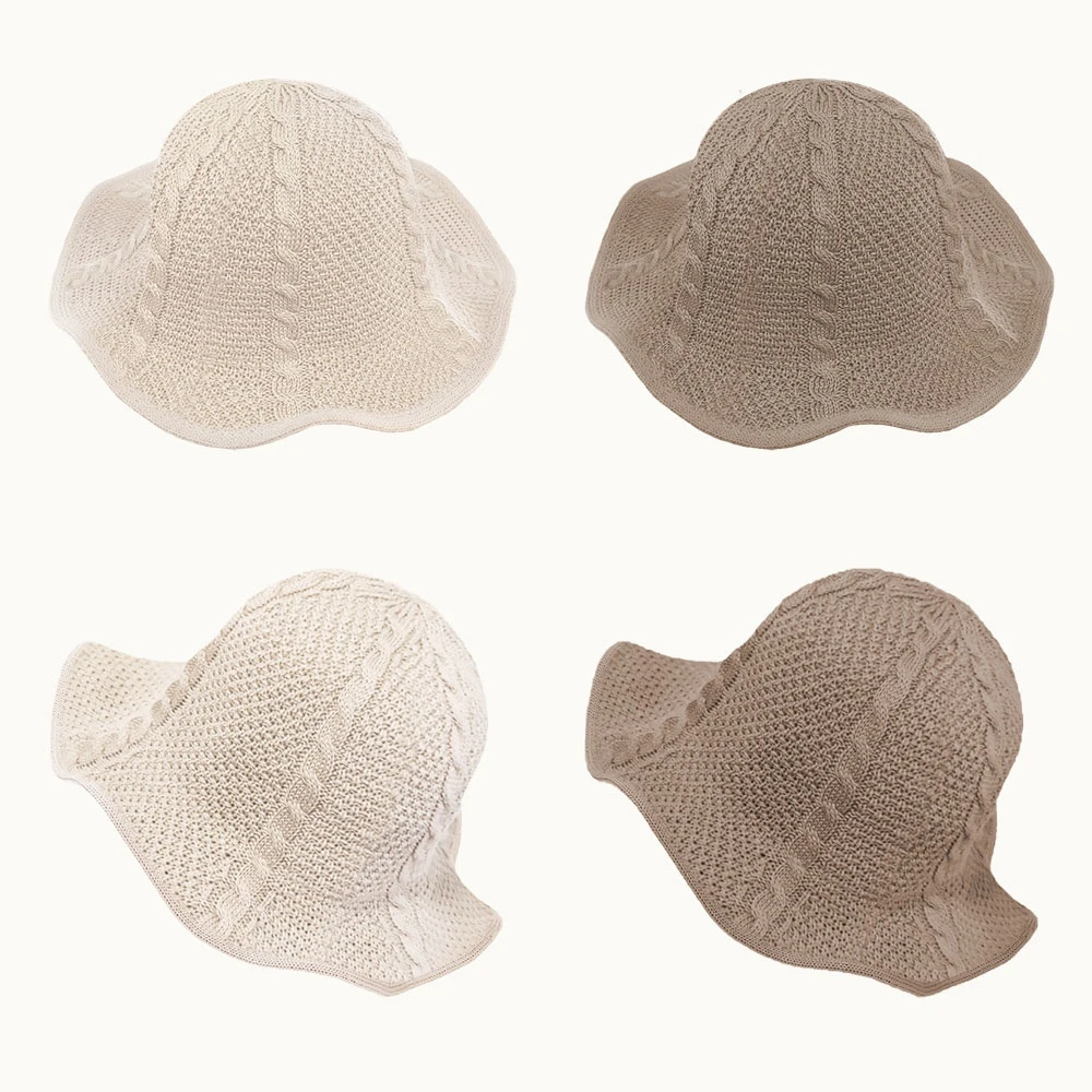 [Today's departure] Summer cool thin-cut women's bucket hat-tip wire swab point women's fastens self travel simple fashion folding portable wide brim